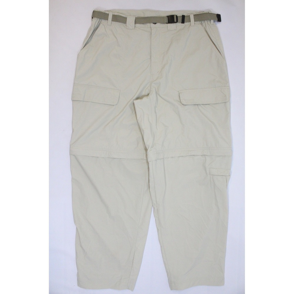 White Sierra Mens XL/30 Convertible Cargo Pants Khaki Tan Nylon Hiking Outdoor